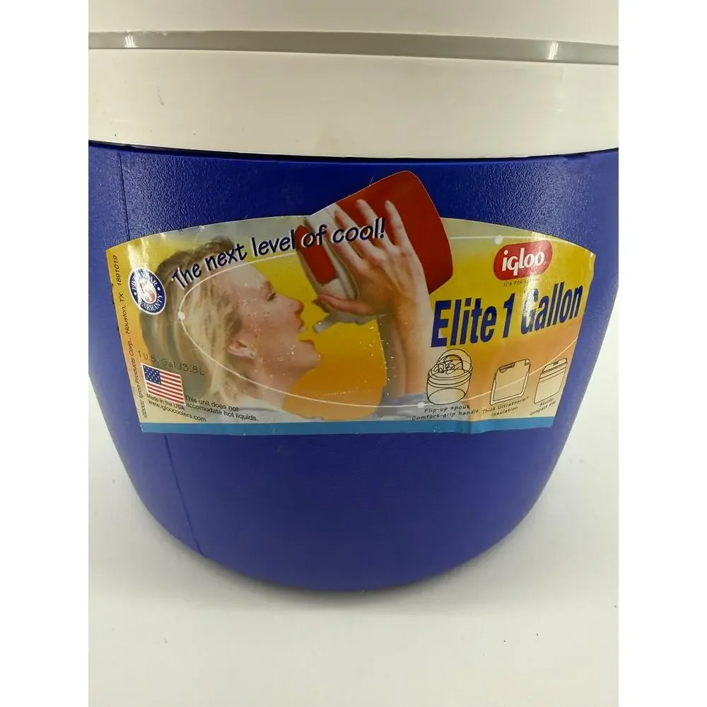 Igloo Elite 1 Gallon Blue White Red Insulated Beverage Cooler Jug With Handle